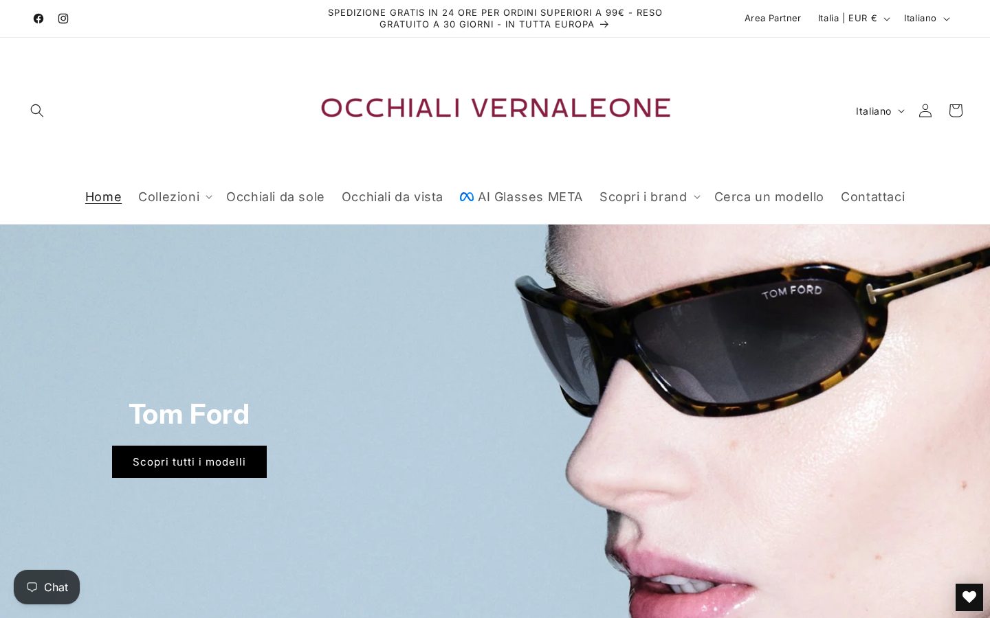 Sito Occhiali Vernaleone realizzato da ALCOlab
