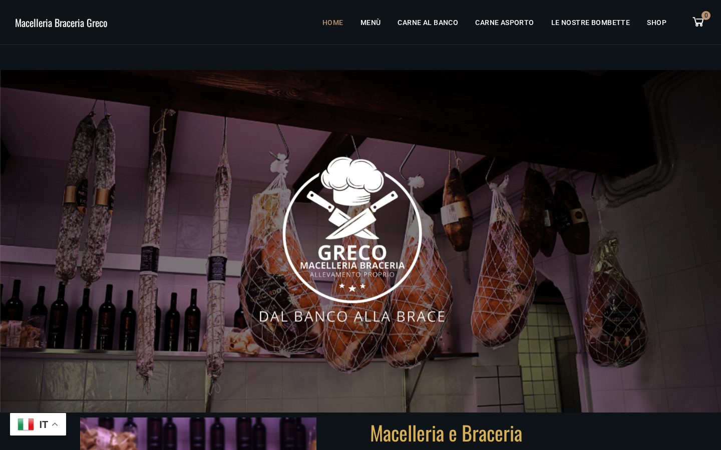 Sito Macelleria Braceria Greco realizzato da ALCOlab