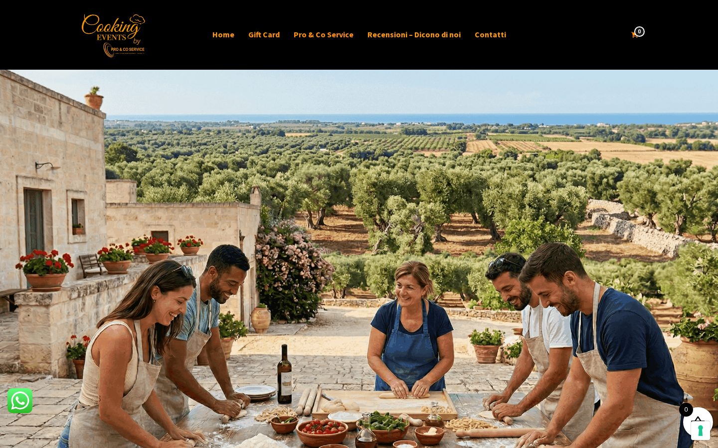 Sito Cooking Events realizzato da ALCOlab
